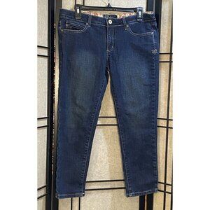 Billabong Cropped Capri Jeans The Skinny Womens Size 11 Blue Dark Wash Surfer